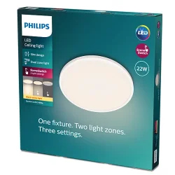 Ozziet Plafond - 22W - Hvid - 2700K - Dmpbar 3 Trin - Philips