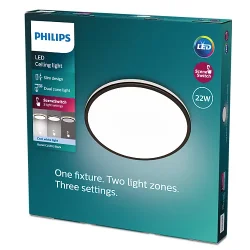 Ozziet Plafond - 22W - Sort - 4000K - Dmpbar 3 Trin - Philips