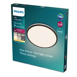 Ozziet Plafond - 36W - Sort - 2700K - Dmpbar 3 Trin - Philips