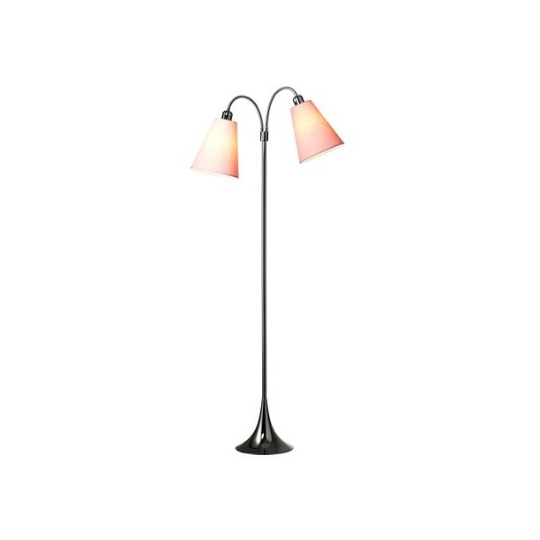 Fodgnger Gulvlampe - Sort Forkromet - Pink - Nielsen Light