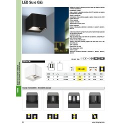 Su &amp; Giu ude / Inde LED Vglampe - Hvid - Raxon