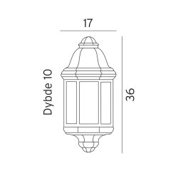 Roma - V&aelig;glampe 169 - Sort - Norlys