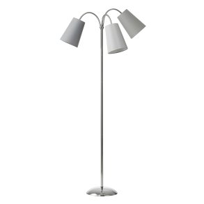 Salsa Gulvlampe - Krom inkl. Lysegrn/Mrkegr/Grngr skrm - Nielsen Light