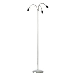 Salsa Gulvlampe - Krom inkl. Lysegrn/Mrkegr/Grngr skrm - Nielsen Light