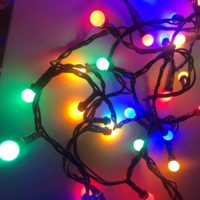 Julelyskde - Snebr - Farvet LED - 100 lys - Veli-Line