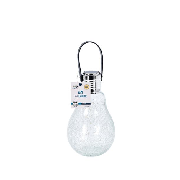 Solcellelampe - Glas - Rustfrit stl - Koopman