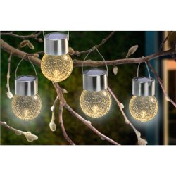 Solar lamper - Glas kugler - Veli-Line - 4 Pak.