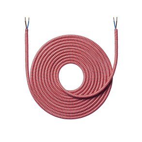 Stofledning 4 meter - Rd/Hvid Zigzag - Nielsen Light