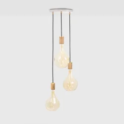 Triple Pendel - Egetr/Hvid - Voronoi II - Tala