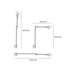 Tolomeo Braccio Vglampe - LED 2700K - Inkl. Vgbeslag - Artemide