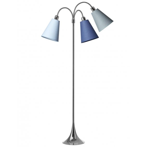 Trafik Gulvlampe - Krom - Lysebl/Dalabl/Turkisbl - Nielsen Light