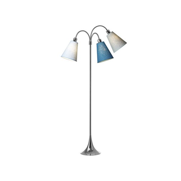 Trafik Gulvlampe - Krom - Lysebl/Petroleum/Turkisbl - Nielsen Light