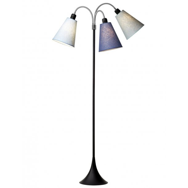 Trafik Gulvlampe - Sort - Lysebl/Dalabl/Turkisbl - Nielsen Light