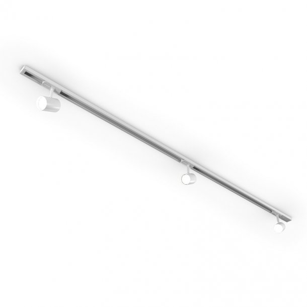 Spotskinne Tube - 1,8M - Hvid - inkl. 3 Spots - Raxon