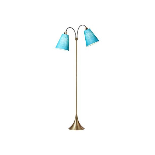 Fodgnger Gulvlampe - Antik Messing/Turkis - Nielsen Light