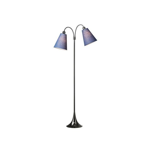 Fodgnger Gulvlampe - Sort Forkromet - Turkis - Nielsen Light