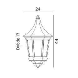 Venedig Vglampe 261 - Sort - Norlys