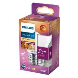 LED Kronepre E27 - 3,4W (40W) - Dmpbar - Warmglow - Philips 