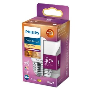 LED Kronepre E27 - 3,4W (40W) - Dmpbar - Warmglow - Philips 